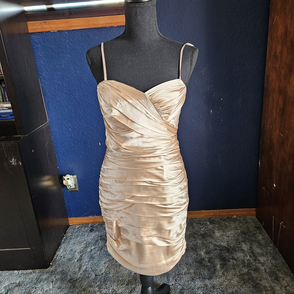 Jill Stuart 100% silk Ruched Mini Dress Sweetheart Neckline Y2K Glam